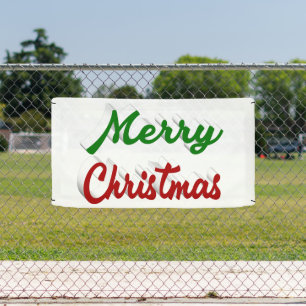 Merry Christmas red and green script Banner