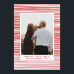Merry Christmas. Red and pink. Modern striped Holiday Card<br><div class="desc">Modern Christmas photo card. Contact me,  please,  if you need additional items.</div>