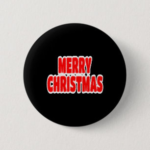 Merry Christmas Red And White Graphic 6 Cm Round Badge