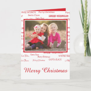 Merry Christmas Red and White  Holiday Card