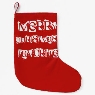 Merry Christmas, red and white, Small Christmas Stocking