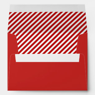Merry Christmas Red and White Stripe Holiday Envelopes