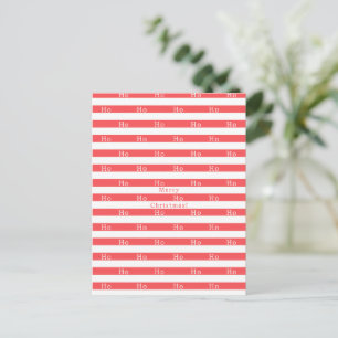 Merry Christmas Red And White Stripes Ho Ho Ho Postcard