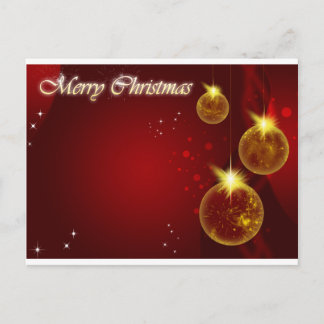Merry Christmas red background Holiday Postcard