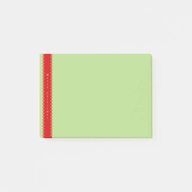 Merry Christmas, Red Banner Post-it Notes (Front)