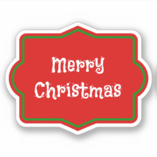 Merry Christmas red banner, white text