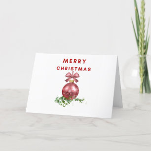 Merry Christmas Red Bauble Card