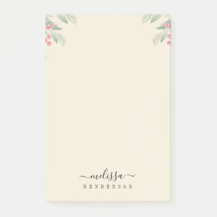 Merry Christmas Red Berries Botanical Holiday Post-it Notes