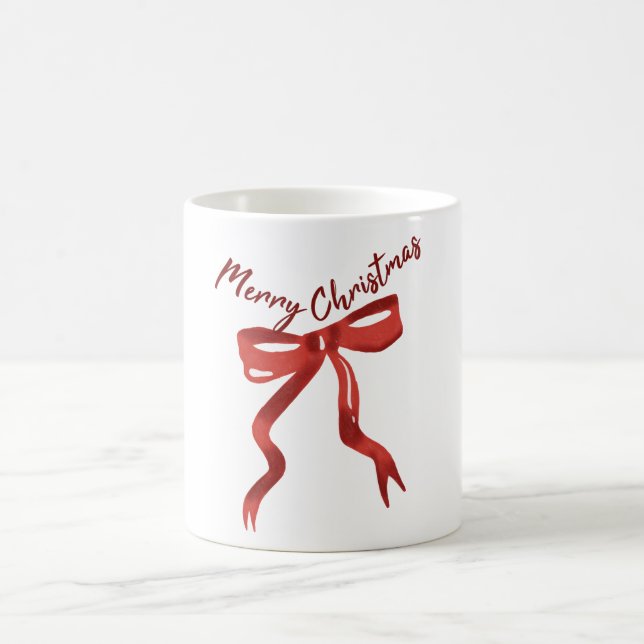 Merry Christmas Red Bow Coffee Mug (Center)