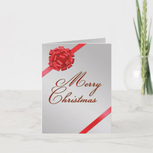 Merry Christmas Red Bow Holiday Card