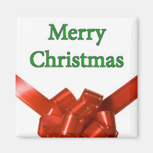 Merry Christmas Red Bow Magnet
