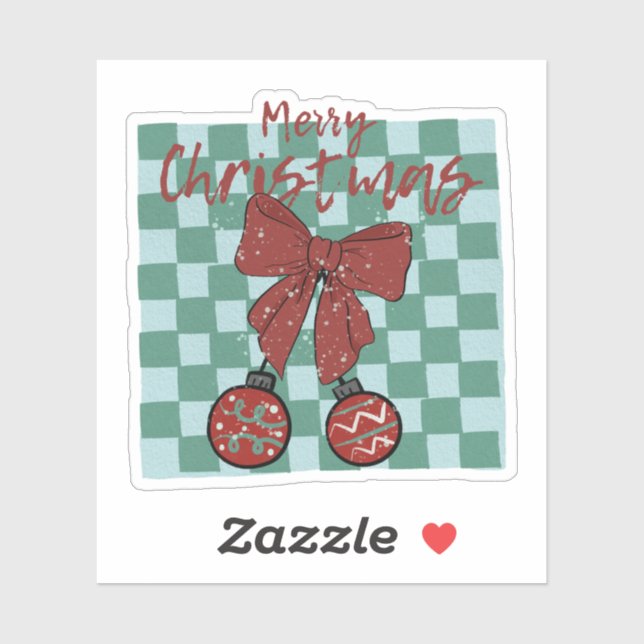 Merry Christmas Red Bow Ornaments Design (Sheet)