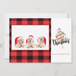 Merry Christmas Red Buffalo Plaid Photo