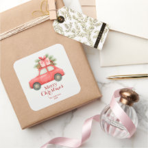 Merry Christmas Red Car – Personalised Holiday 