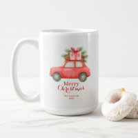 Merry Christmas Red Car – Personalized Holiday 