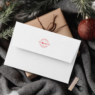 Merry Christmas Red Classic Rubber Stamp