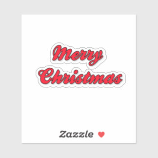 Merry Christmas Red Cursive Sticker