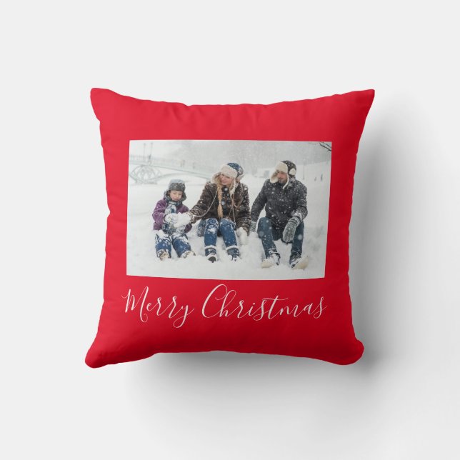 Merry Christmas Red Cushion (Back)