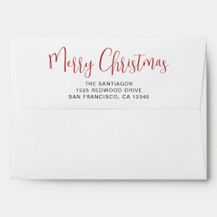 Merry Christmas Red Custom Holiday Envelope