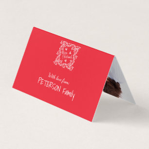 Merry Christmas Red Foliage Your Photo Text Inside