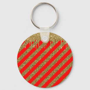Merry christmas - red glitter strip key ring