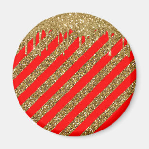 Merry christmas - red glitter strip  magnet