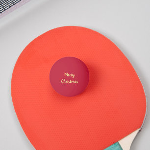 Merry Christmas Red Gold Holiday Table Tennis Beer Ping Pong Ball
