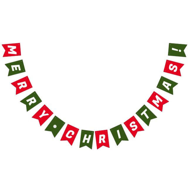 MERRY CHRISTMAS RED GREEN BUNTING  (All)
