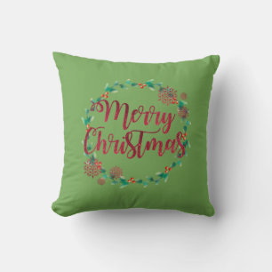 Merry Christmas,Red ,Green Cushion