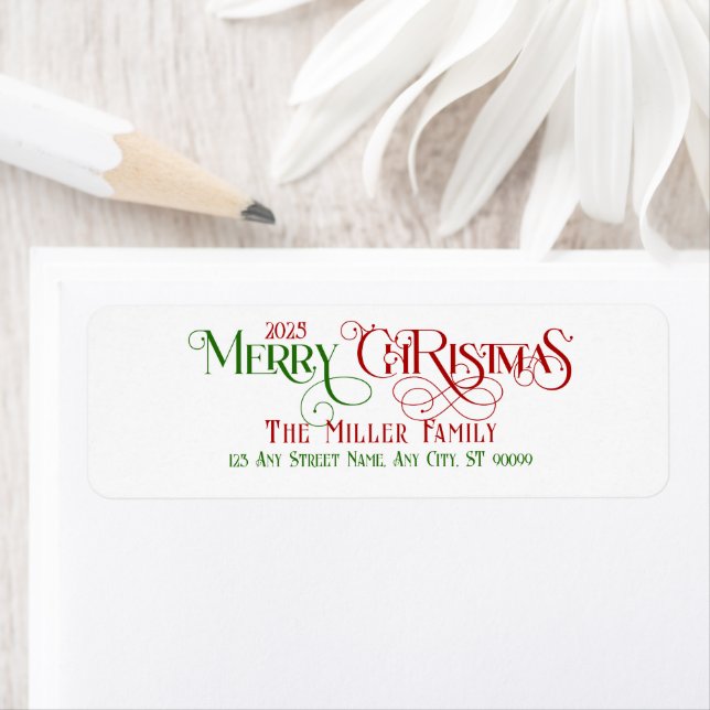 Merry Christmas Red Green Festive Retro Typography (Insitu)
