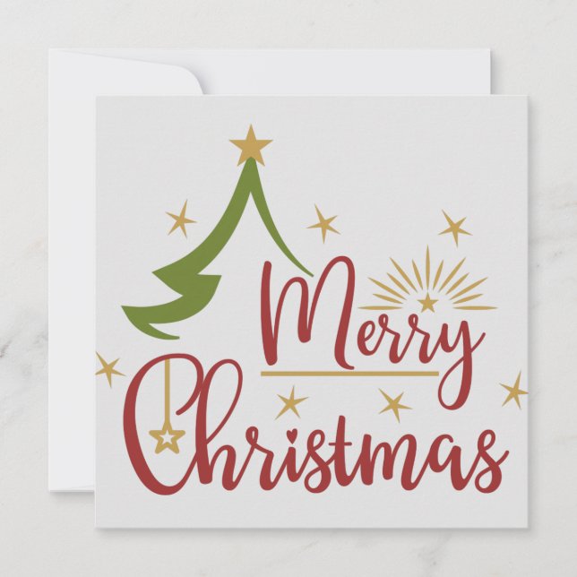 Merry Christmas Red Green Flat Card (Front)