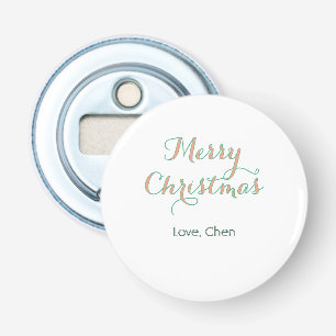 merry christmas red green name love stylish modern bottle opener