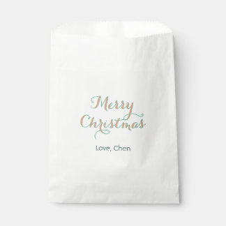 merry christmas red green name love stylish modern favour bags