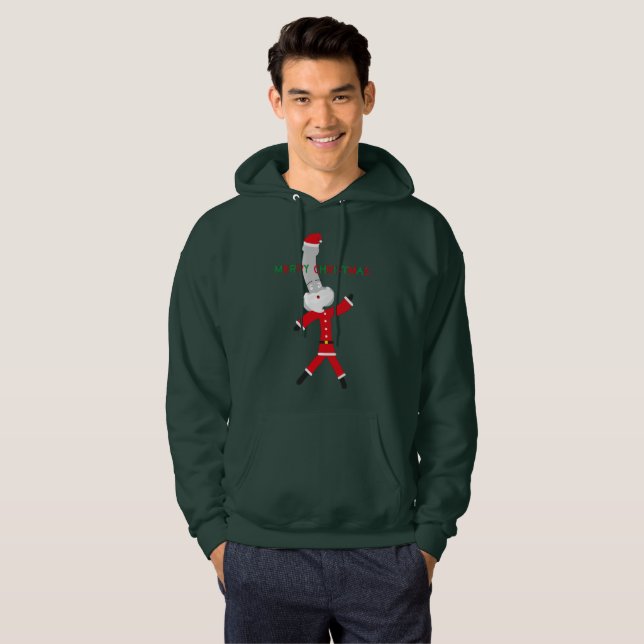 merry christmas red green santa claus hoodies  (Front Full)