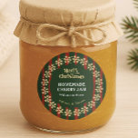 Merry Christmas Red & Green Stripes Homemade Gift  Classic Round Sticker<br><div class="desc">Create stylish holiday product labels for your DIY handmade gifts with these Vintage Stripes Christmas Round Stickers. Featuring a green & red hand drawn stripe background and round frame, paired with retro font which reads 'Merry Christmas' with customisable text where you can add your DIY gift name, ingredients or other...</div>