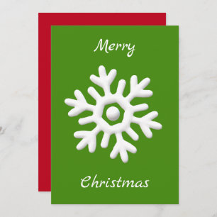 Merry Christmas red green white snowflake Holiday Card