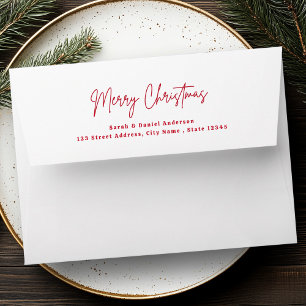 Merry Christmas red handwritten script Envelope