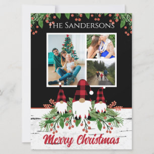 Merry Christmas Red Hat Buffalo Plaid Gnomes