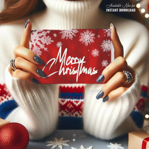 Merry christmas red Holiday Postcard