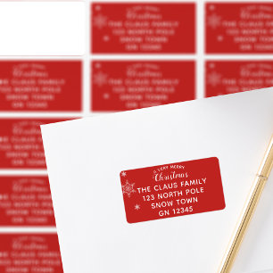 Merry Christmas Red Holiday Return Address Labels