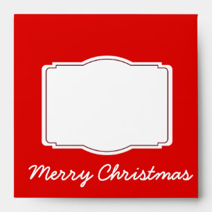 Merry Christmas Red Holiday Square Envelopes