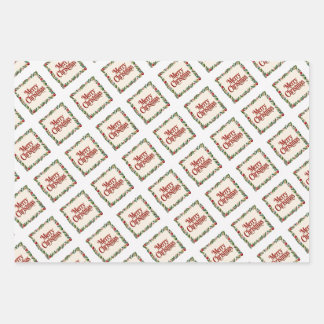 Merry Christmas Red Lettering Garland Flat Sheet