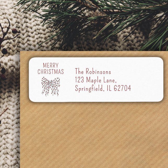 Merry Christmas Red Light String Bow Minimal (Creator Uploaded)