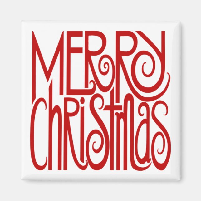 Merry Christmas Red Magnet (Front)