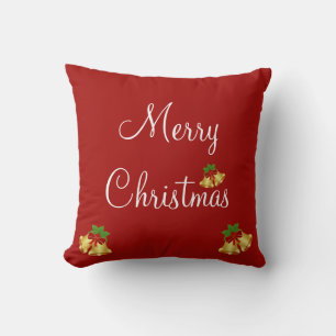 Merry Christmas Red Modern Cushion