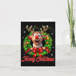 Merry Christmas Red Nose Reindeer Christmas Xmas M Card