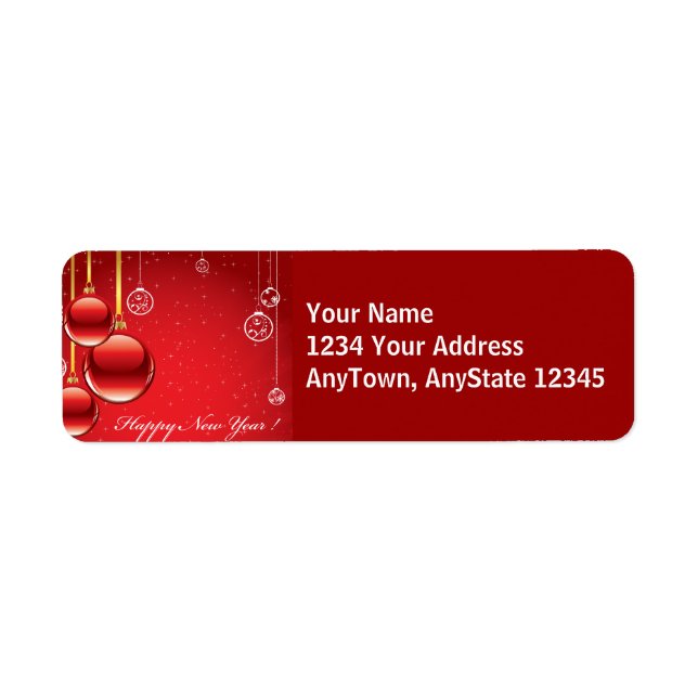 Merry Christmas Red Ornaments & Ribbons Template (Front)