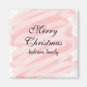 Merry Christmas red pastel watercolor abstract tex Magnet