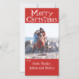 Merry Christmas Red Photo Card