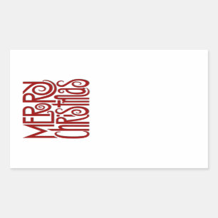 Merry Christmas red Rectangle Sticker